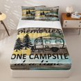 thumbnail image 2 of Erosebridal Cartoon Camper Car Zipper Twin Comforter Sets with Fitted Sheet and 2 Pillowcases, Vintage Farmhouse Zipper Bedding Set, Gray Brown, 2 of 7