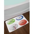 thumbnail image 2 of Japanese Bath Mat, Artisan Japanese Umbrella Design with Cherry Blossom Flowers and Star Figures, Non-Slip Plush Mat Bathroom Kitchen Laundry Room Decor, 29.5 X 17.5 Inches, Multicolor, Ambesonne, 2 of 2