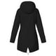 thumbnail image 4 of Chaqueta de lluvia sólida para mujer al aire libre de talla grande impermeable con capucha a prueba de viento abrigo suelto Pompotops  qwe16599, 4 of 5