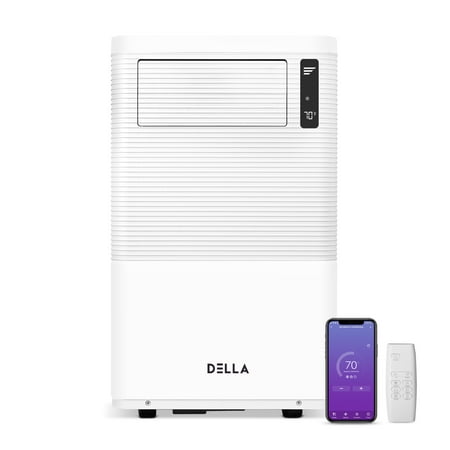 

DELLA 14000 BTU WiFi Enabled Portable Air Conditioner & Heater Freestanding Electric Auto Wing Fan Dehumidifier Air Cooler AC Unit w/ Remote Control Window Kit For Rooms Up To 800 Sq. Ft