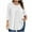 White, variant on ZyeKqe Plus Size Pajamas Tops for Women 3/4 Length Sleeve Shirts Crewneck Pleated Base Layer Loose Fitted Tunic Tops