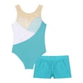 thumbnail image 4 of Xnihocha New Gymnastics Leotards for Girls Tumbling Dance Outfits Ballet Dance Unitard Biketard Blue Green 6, 4 of 7