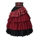 thumbnail image 1 of Falda gótica steampunk de cintura alta para mujer, ideal para disfraces de Navidad y mascaradas. Rojo, 1 of 8