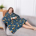 thumbnail image 5 of Oversized Wearable Blanket Hoodie,Cartoon Construction Vehicles Barriers Sherpa Blanket Hoodie with Super Pockets,Super Warm Fuzzy Pullover for Women & Men, 5 of 6