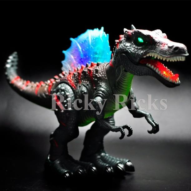 walking dinosaur spinosaurus kids light up toy figure sounds real movement led