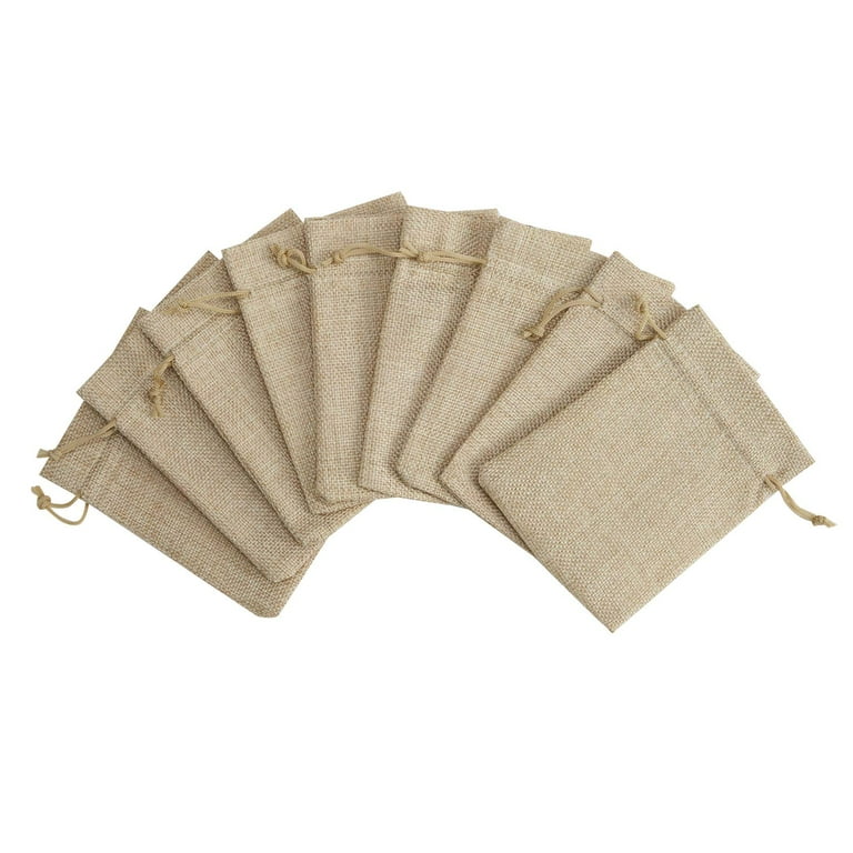 50 PCS Burlap Bags Small Drawstring Bags 4x6 Inch Rustic Gift Bag Bulk Pack Small Christmas Advent Gift Bags Holiday Gift Wrap Bags Wedding Party Favors Jewelry and Treat Pouches Brown
