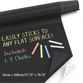  Magnetic Colored Decorative Chalkboard Sticker, Self-Adhesive  Wallpaper Roll Blackboard, Peel and Stick Contact Paper for Home Kitchen  School, Black, 60 x 36 Inches : Office Products