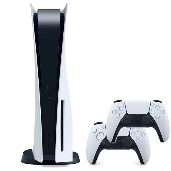 Sony - PlayStation 5 (PS5) Standard Edition with 2 Controllers - White (Refurbished)