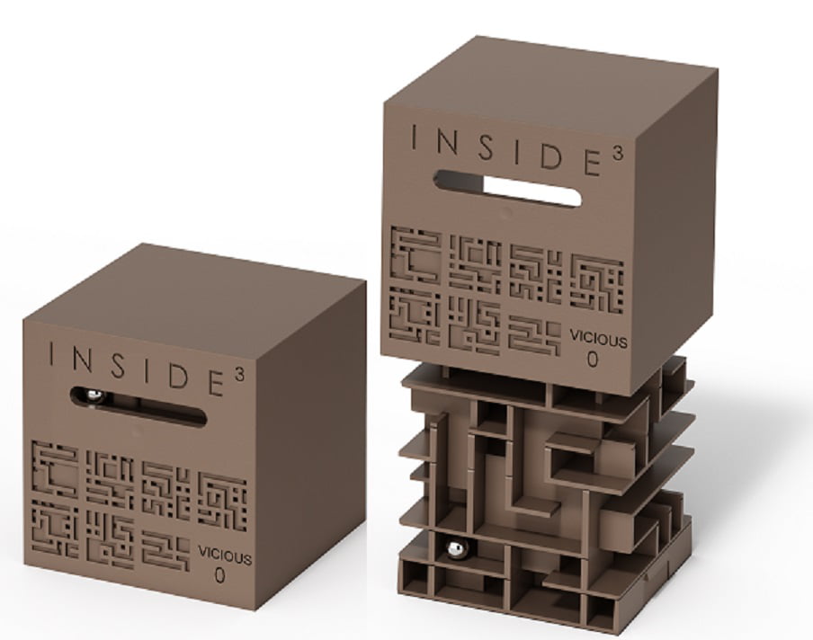 The Original Orange Labyrinth Puzzle Maze Cube Mean 0 Inside 3 NEW 