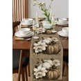 thumbnail image 4 of Vintage Pumpkins Fall Table Runner 48 Inches, Thanksgiving Botanical Floral Retro Bed Runner Dresser Scarves Tabletop for Indoor Outdoor Parties/Ceremony/Banquet, 13" x 48", 4 of 8