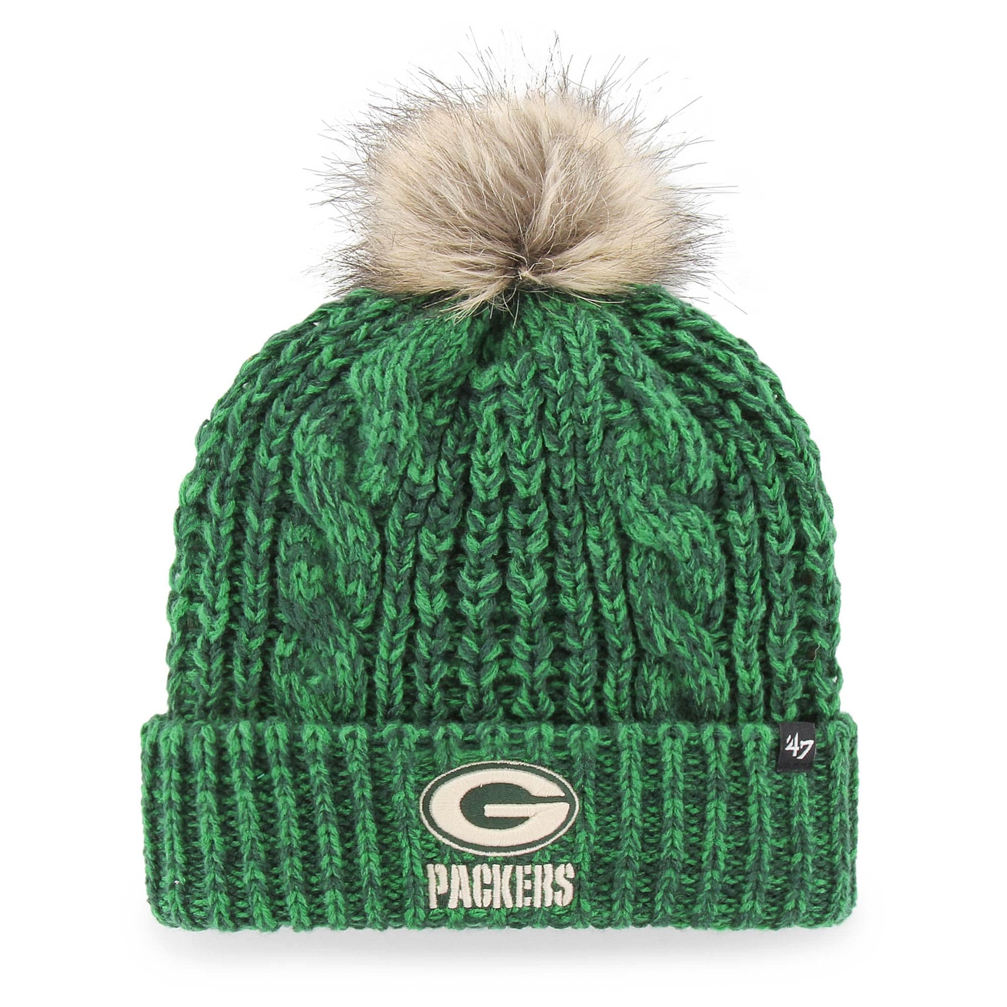 Green Bay Packers 47 Women S Meeko Cuffed Knit Hat With Pom Green Osfa Walmart Com Walmart Com