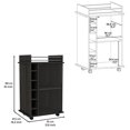 thumbnail image 2 of Modern Styling Bar Cart, Carbon Finish | Applicable to Party Settings and Daily Use | Offers Functional Storage and Lockable Wheels, 2 of 3