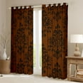 thumbnail image 2 of Manfei Female Men Black Damask Blackout Curtains Set of 2 (52x84 Each),Bohemian Hippie Window Curtains,Boho Traditional Flower Curtains and Drapes,Luxury Bedroom Decor, 2 of 6