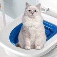 thumbnail image 2 of Entrenador de inodoro para gatos Kit de entrenamiento para ir al baño para gatos Ahorro de tiempo Conveniente Entrenador de inodoro profesional fácil de usar para inodoro en cuclillas refinado (2 band, 2 of 5