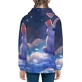 thumbnail image 6 of Pofeuu Cloud Cute Rabbit Print Teenage Zipper Hoodie Sweatshirts Hooded Casual Jackets With Pocket For Boys Girls-Medium, 6 of 6
