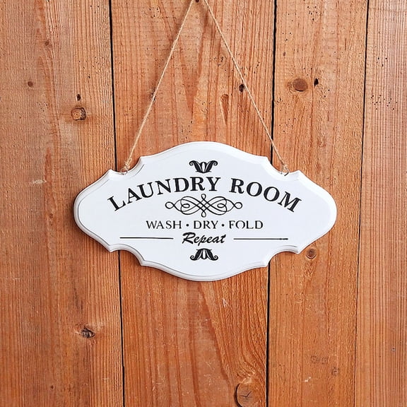 Retro Listing Wall Laundry Utility Room Accessories Home Decor White