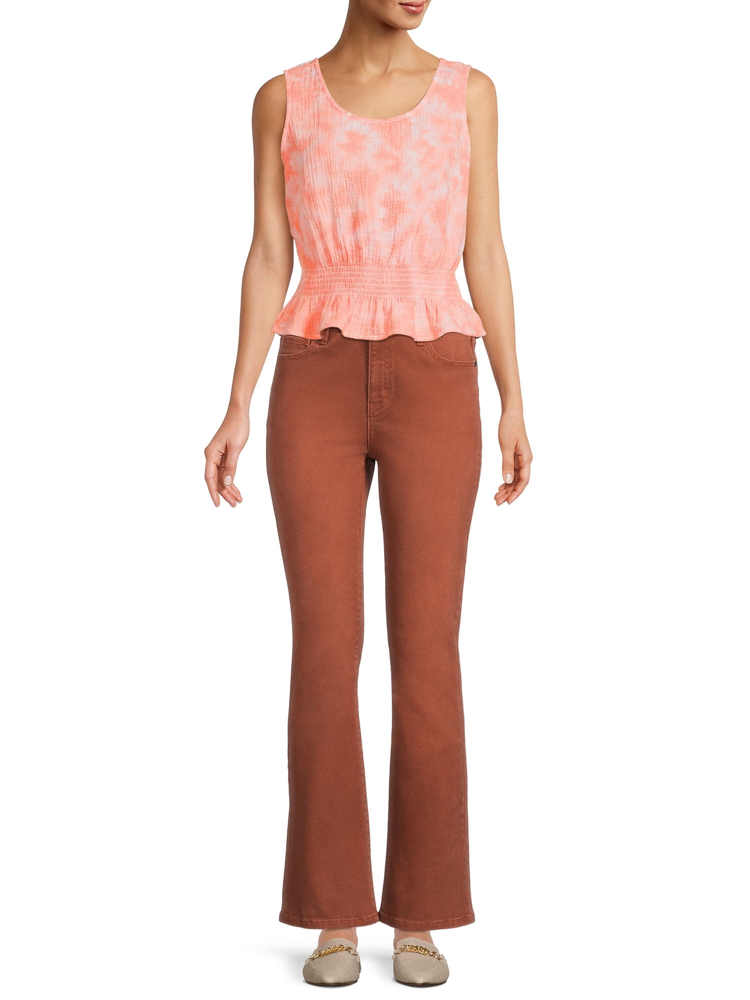 Time and Tru Women's Bootcut Jeans with Slit Hem