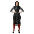 thumbnail image 2 of Moomaya Printed Indian Kurti WoMen's Cotton Tunic Mandarin Collar Knee Length Kurta, 2 of 6