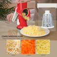 thumbnail image 2 of Rotary Cheese Grater with Handle-Versatile Cheese Grater Non-Slip Suction Base,Cheese Shredder & Food Slicer for Cheese,Carrots, Cucumbers,Nuts-Compact & Easy Clean Kitchen Kitchen Tool (red), 2 of 7
