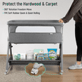 thumbnail image 7 of Cowiewie Bassinet with Mattress Large Volume Mobile with Storage Bedside Sleeper for Infant Baby Gray, 7 of 7