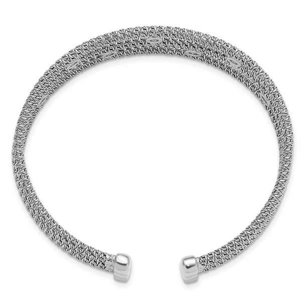 Auriga 925 Sterling Silver Polished Rhodium-plated Textured  display picture 1