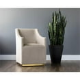 thumbnail image 2 of Sunpan Zane 18.5" Modern Fabric Wheeled Lounge Chair in Cream, 2 of 7