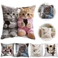 thumbnail image 2 of Plush Animal Decorative Throw Pillow, Soft Short Plush Cushion with Cute Kitten & Bunny Designs for Sofa, Bed, Nursery, and Home Decor, 2 of 7