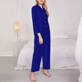 thumbnail image 3 of Hirioo Navy for Women's Pajama Sets 2 Piece Pjs Women's Long-Sleeved Pajama Set Button Down Sleepwear,S-XXL-Medium, 3 of 7