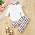 thumbnail image 4 of Edvintorg 0-18Months Baby Girl Clothes Fall Winter Cute Ruffle Long Sleeve Romper Bodysuit Letter Pants Set Birthday Gift Newborn Girl Outfits, 4 of 7