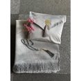 thumbnail image 2 of MODERN WALL ART Ramadan Muslim Prayer Mat for Womens with Prayer Beads and Pouch | Simple - Light-Weight Velvet Travel Janamaz Islamic Praying Rug, Grey, 40 x 26 inch, 2 of 2