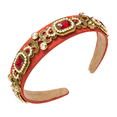 thumbnail image 1 of Diademas de perlas simuladas con cuentas de cristal vintage para mujer, diademas de aleación de metal con hojas y flores de diamantes de imitación, joyería para el cabello, 1 of 5