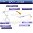 thumbnail image 4 of ProtectX Safety Glasses Scratch Resistant Anti Fog Polycarbonate Lenses with UV Protection Olympus Clear Pack of 6, 4 of 7