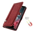 thumbnail image 2 of SaniMore Samsung Galaxy S24 Ultra Business Case (6.8"), Zipper Wallet + Magnetic Clasp + Card Slots + Flip Kickstand + Wrist/Crossbody Strap [Shockproof Anti-fall] Full-body Protective Shell, Red, 2 of 9