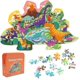 thumbnail image 1 of 105 Piece Dinosaur World Jigsaw Puzzle for Kids 3-10, Stegosaurus Shaped Puzzle Preschool Learning Educational Toys for Children (23.5 x 14.8 In, 1 of 5