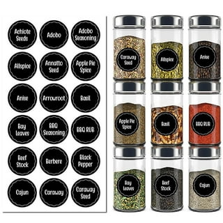 216 Clear Spice Jar Name Labels — 1 Wide Rectangle Text – Gneiss