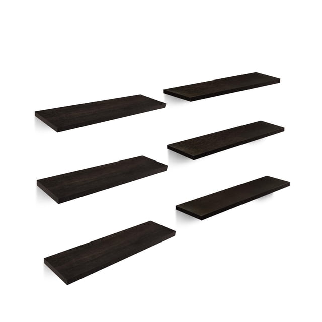 Repisas flotantes de madera 50 cm x 15 cm set de 6 estantes minimalistas para cocina baño sala cuarto negocio soportan hasta 10 kg fáciles de instalar
