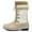 BEIGE/WHITE, variant on Women Waterproof Winter Warm Snow Faux Fur Lined Flat Mid Calf Boots MONTE_02 GREY Size 7