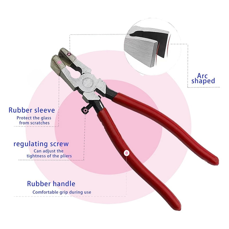 Glass Cutters Tools Set Glass Cutting Tool Kit Glass Cutter Glass Running Pliers Breaker Grozer Pliers with Oil Feed