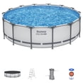 thumbnail image 2 of Bestway: Steel Pro MAX - 14' x 42", Grey -Round Above Ground Swimming Pool Set, ClickConnect Frame, Tritech, Filter Pump-Ladder-Cover, 3440 Gal Water, 2 of 9