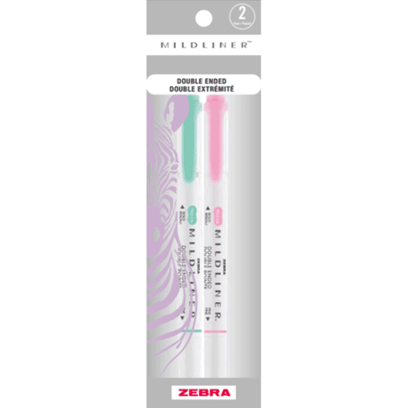 Mildliner Highlighter 2pk Polybag Summer Green and Pink