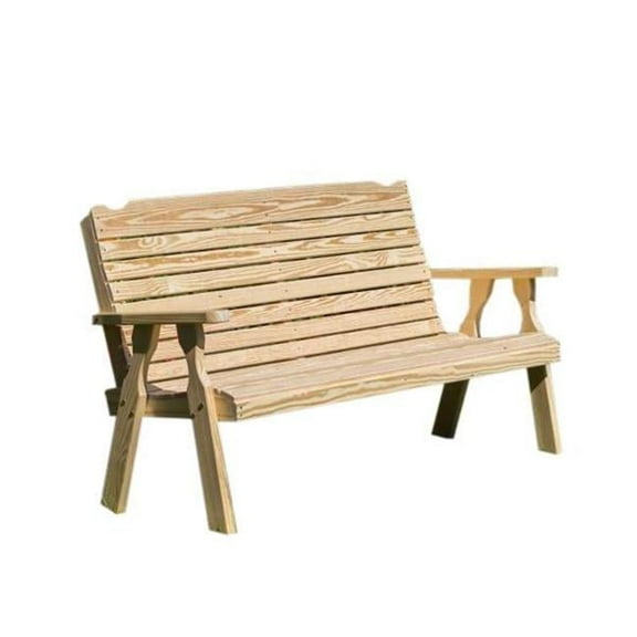 Creekvine Designs FPB60CB-2CVD 64 in. Treated Pine Crossback Garden Bench