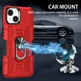 thumbnail image 6 of K-Lion for iPhone 14 6.1 Inch Case with 360° Rotating Ring Holder Stand, Heavy Duty Kickstand Magnetic Car Mount Slim Military Grade Shockproof Durable Hybrid Case for iPhone 14,Red, 6 of 9