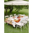 thumbnail image 3 of Outdoor Tablecloth with Umbrella Hole and Zipper, Orange Pumpkins Fall Rectangle Table Cloth 60x102 Inch Waterproof Tablecloth, Yellow Maple Leaf Thanksgiving Picnic Table Cover for Patio Camping, 3 of 7