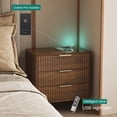 thumbnail image 4 of 22" Nightstand with Charging Station and Adjustable Lights, Fluted Wood Beside Table with 3 Drawers, Modern Storage Side Table for Bedroom,Living Room, 4 of 7