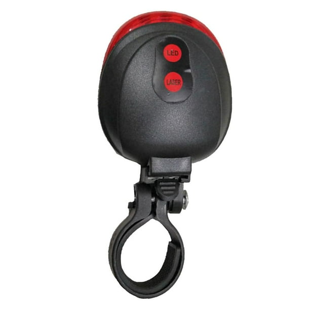 Luz trasera para bicicleta duradera de 5 LED y 2 láseres con alarma rojo