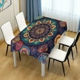 thumbnail image 2 of DEIARA Colorful Boho Patterns Square Tablecloth 54×54in Polyester Fabric Tablecloth Washable Dust Resistant Wrinkle Resistant, 2 of 9