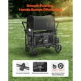 thumbnail image 2 of VEVOR Wagon Stroller for 4 Kids, Push Pull Quad Collapsible Stroller with Adjustable Handle, Safety Harness & Removable Canopy, 4-Seater Stroller Wagon for Camping, Dark Gray & Black (330LBS Loading), 2 of 9