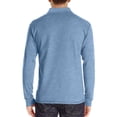 thumbnail image 5 of Men's Casual Polo Shirts with Pocket Basic Long Sleeve Business Work Collared Shirts Spring Summer Tees Top Shirt Light Blue 3XL, 5 of 5