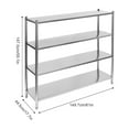 thumbnail image 2 of 4 Tier Adjustable Shelf Storage, Stainless Steel Heavy Duty Shelving Silver 59.1*17.7*61in for Shopping Malls, Supermarkets, Convenience Stores, 2 of 15