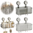 thumbnail image 1 of Storage Box No-Drill Bathroom Suction Storage Box Portable Wall Mounted Shower Organizer with Removable Basket(1Pcs) Rkxzt, 1 of 9
